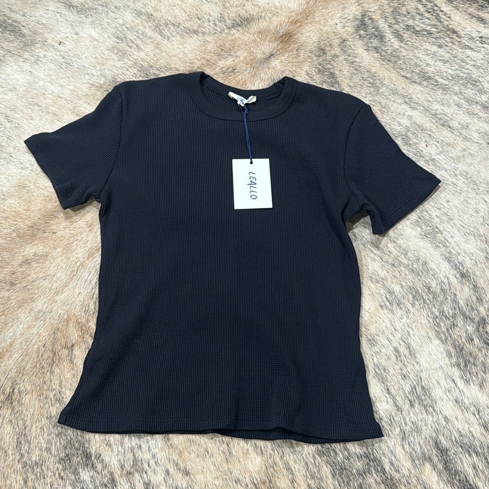 Leallo Short Sleeve Thermal Tee - Navy